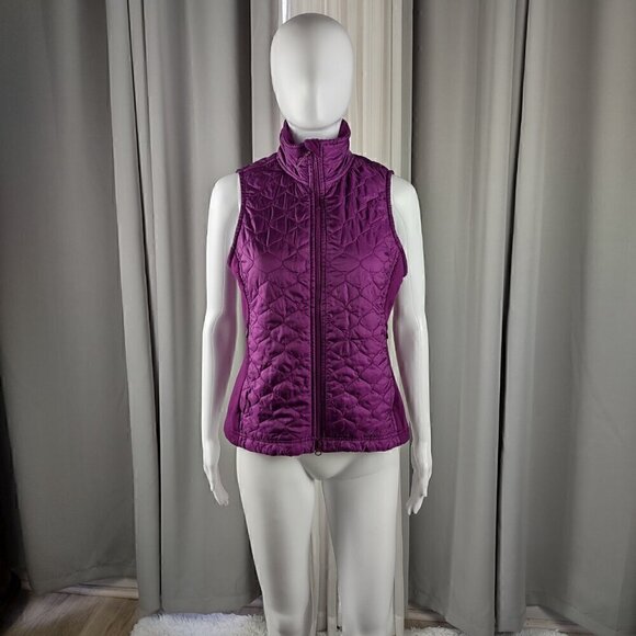 L.L. Bean Womens Purple Full Zip Up Quilted Thinsulate Nylon Winter Vest Size XS - Picture 1 of 9